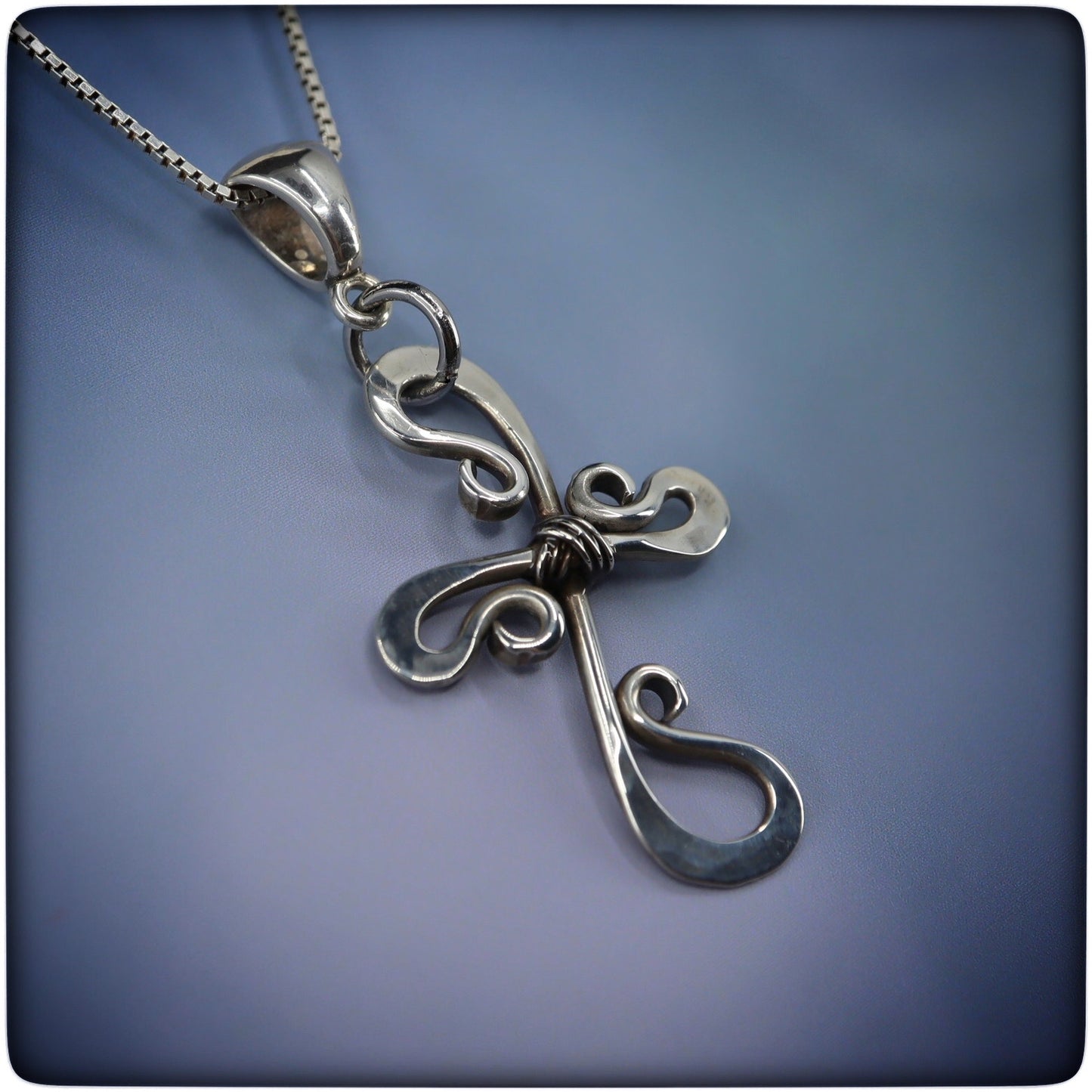 Loving Kindness Sterling Silver Handcrafted Cross Petite