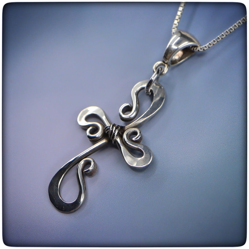 Loving Kindness Sterling Silver Handcrafted Cross Petite