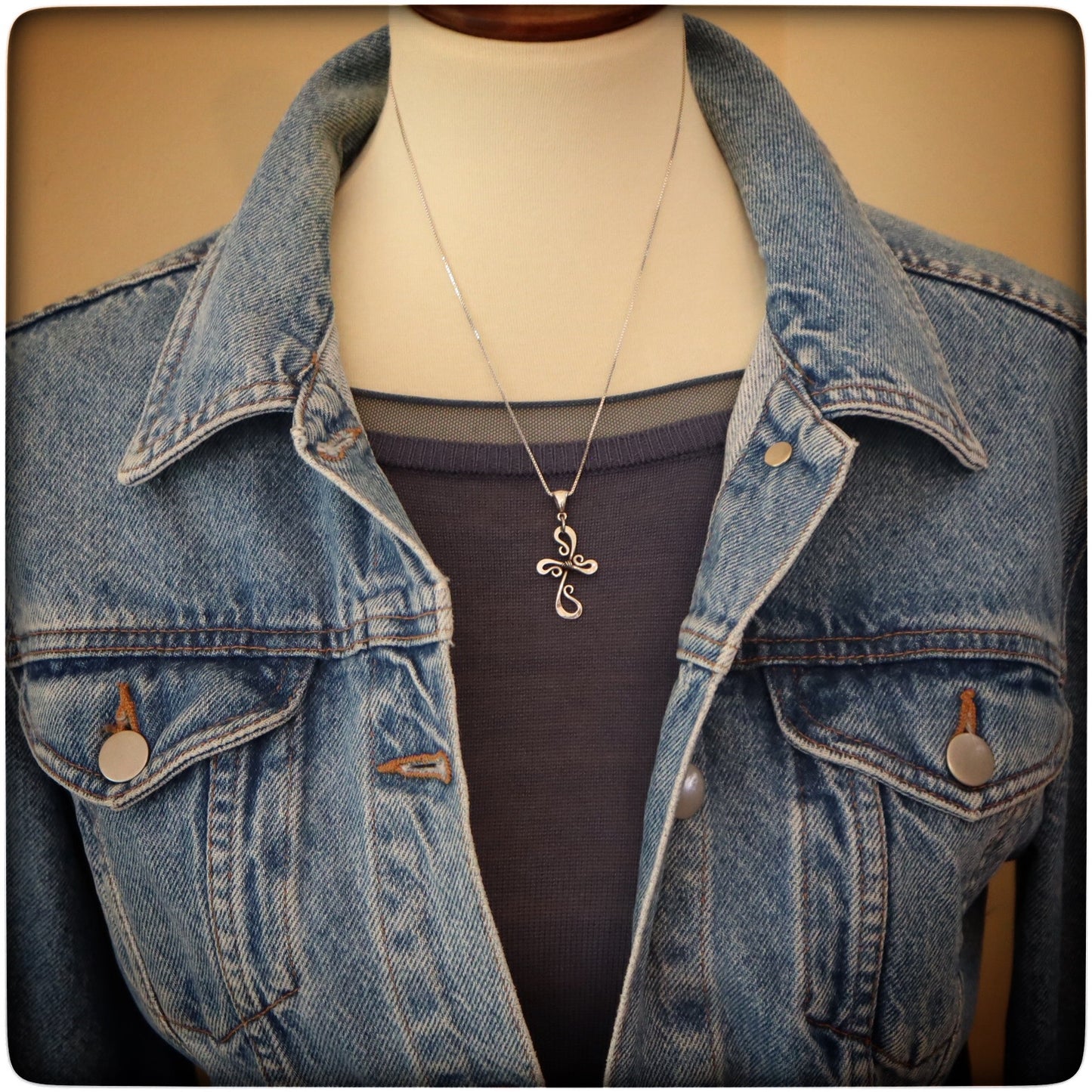 Loving Kindness Sterling Silver Handcrafted Cross Petite