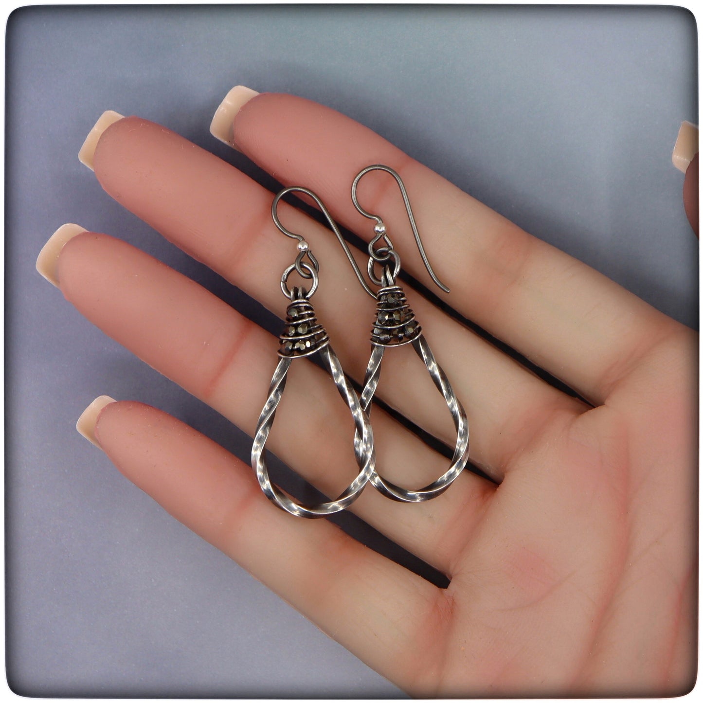 Twisted Sterling Silver Hoop Earrings