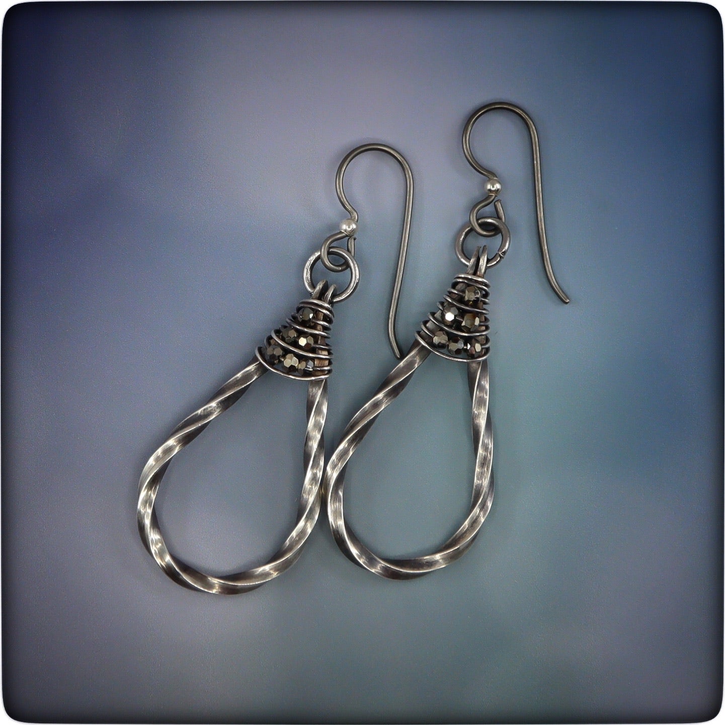 Twisted Sterling Silver Hoop Earrings