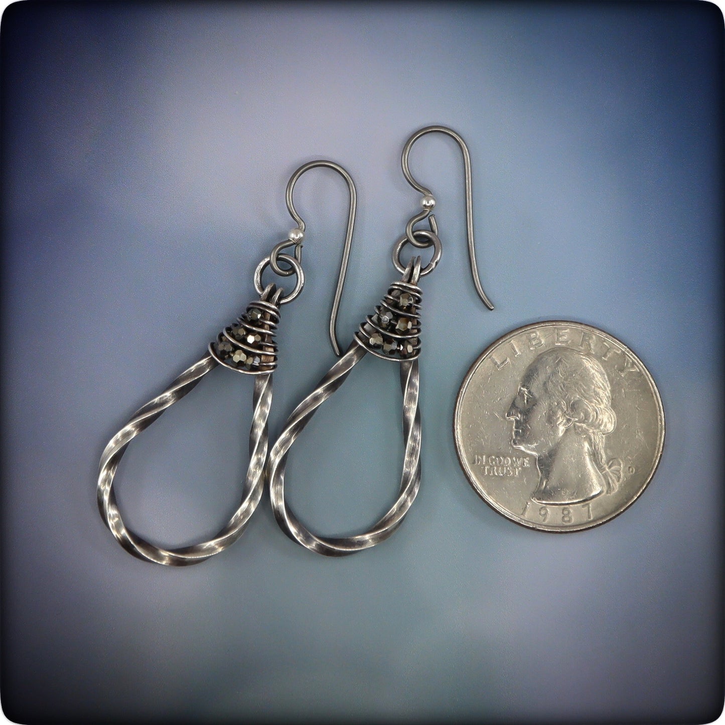 Twisted Sterling Silver Hoop Earrings
