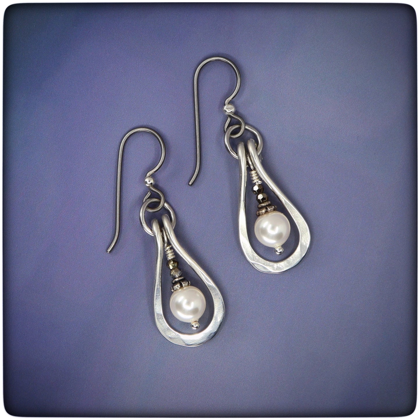 Sterling Silver Teardrop Pearl Earrings