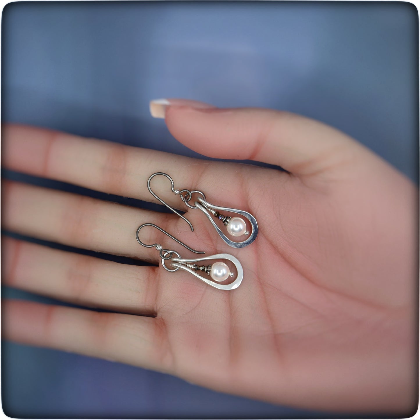 Sterling Silver Teardrop Pearl Earrings