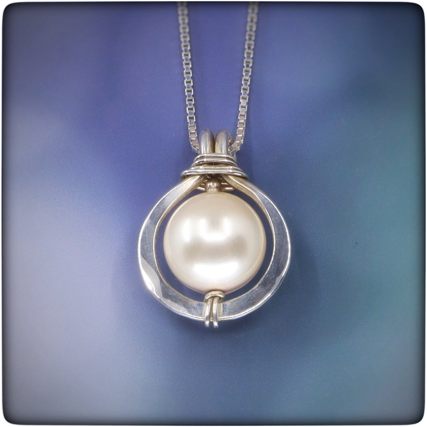 Sterling Silver Pearl Solitaire Necklace