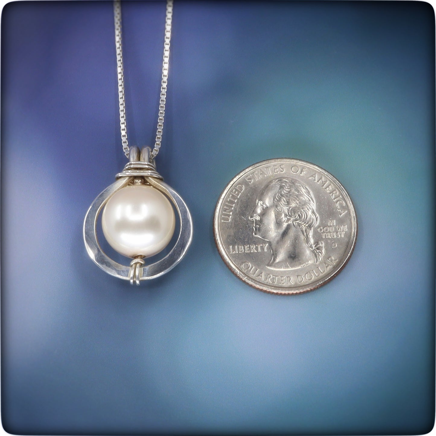 Sterling Silver Pearl Solitaire Necklace