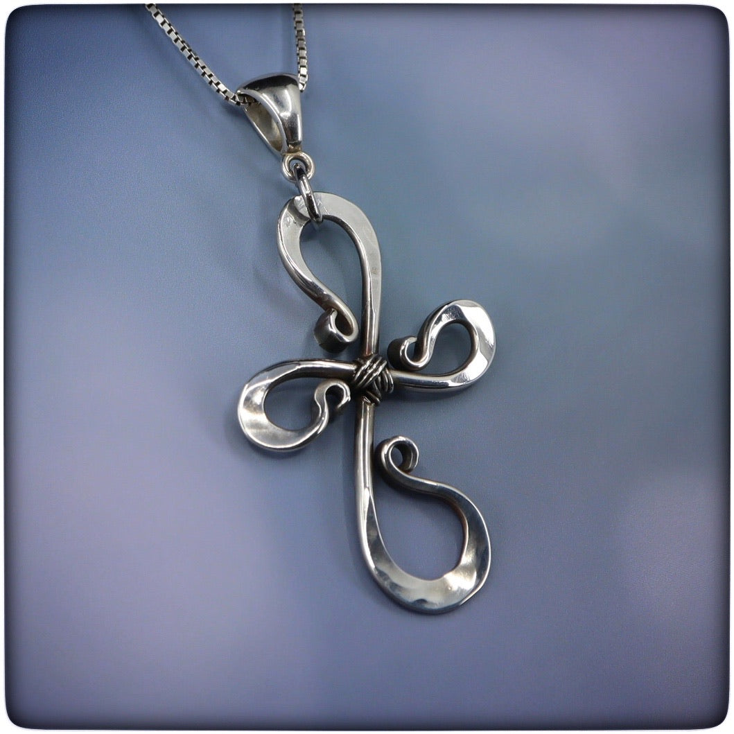Loving Kindness Sterling Silver Handcrafted Cross