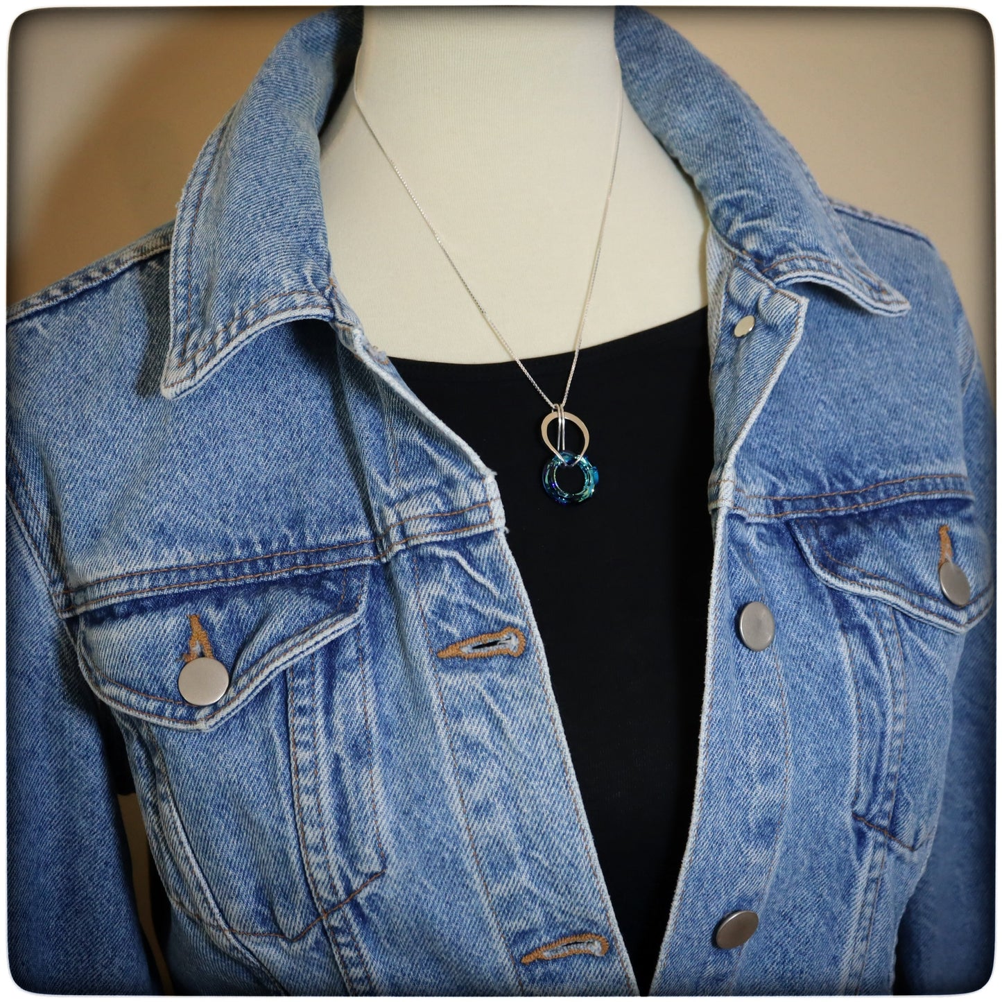 Circle of Life Swarovski Crystal Bermuda Blue