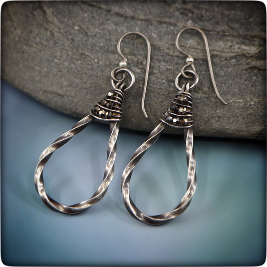 Twisted Sterling Silver Hoop Earrings