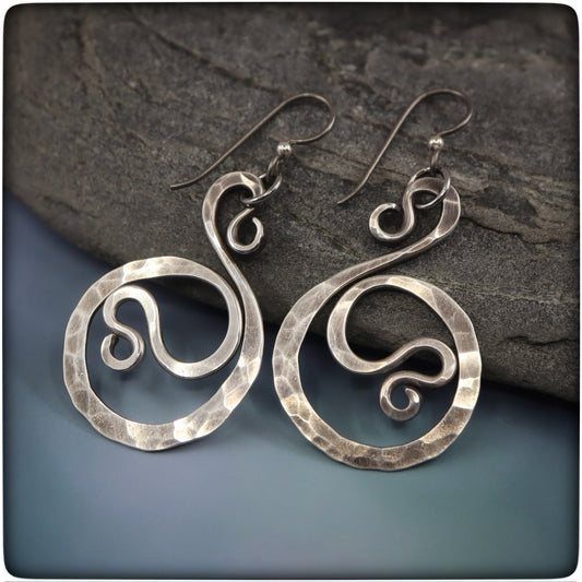 Flowing Sterling Silver Hoop Earrings