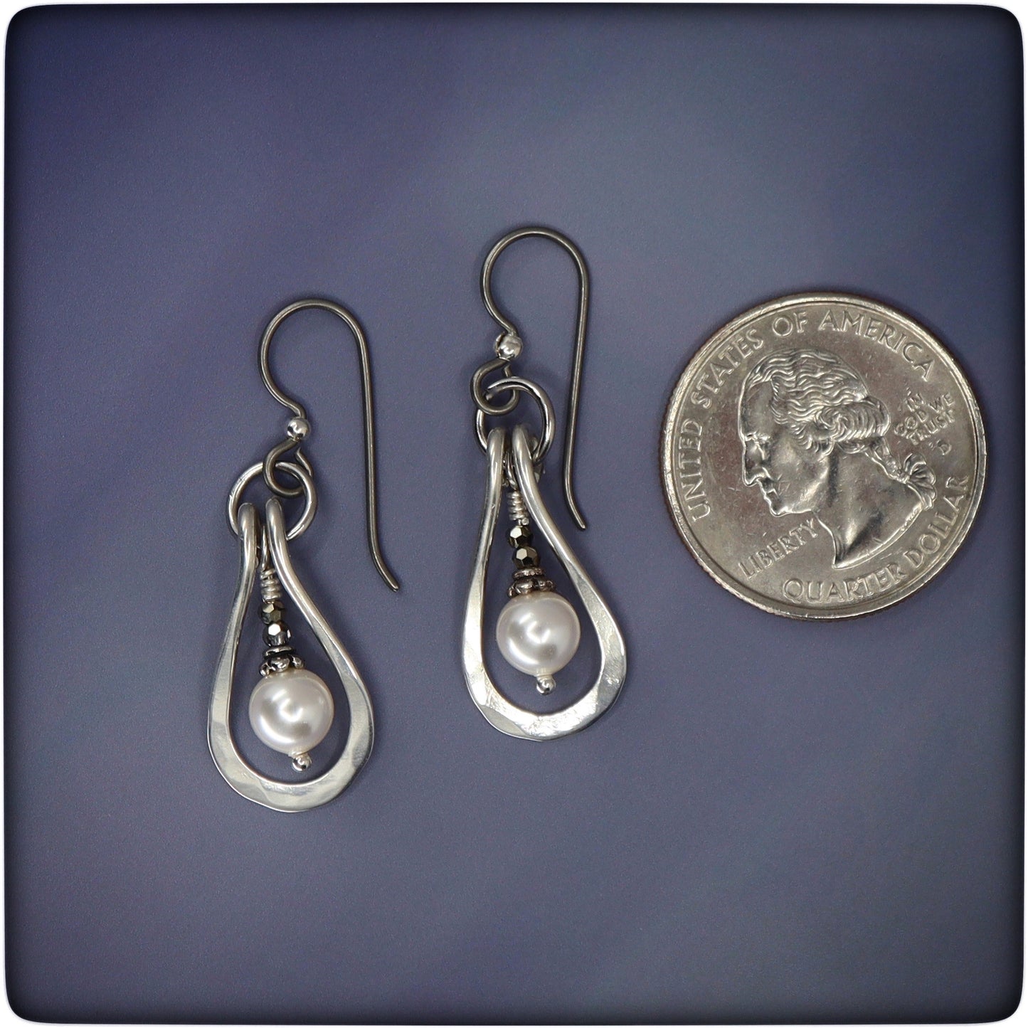 Sterling Silver Teardrop Pearl Earrings