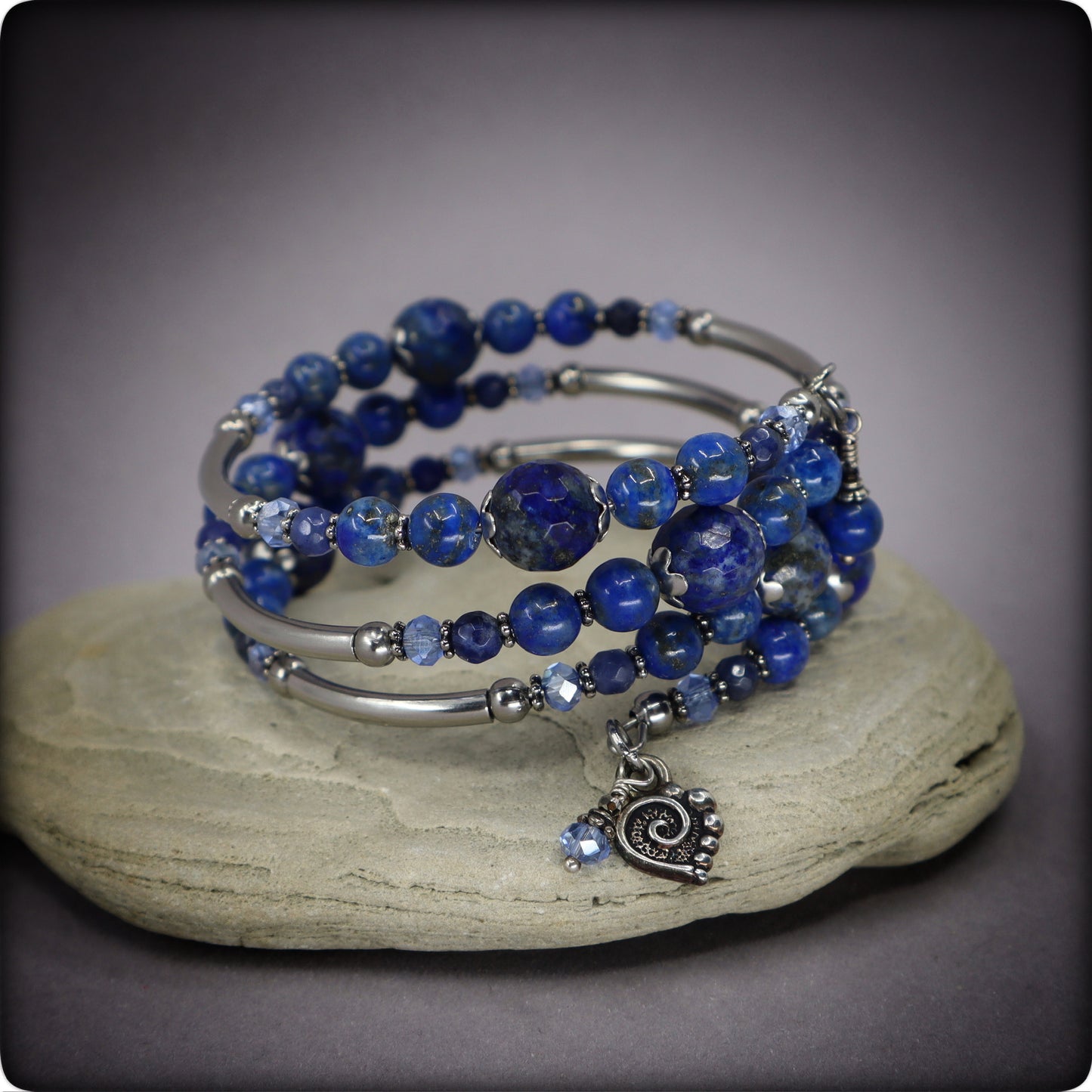 "Forever in Blue Jeans"  Coil Bracelet