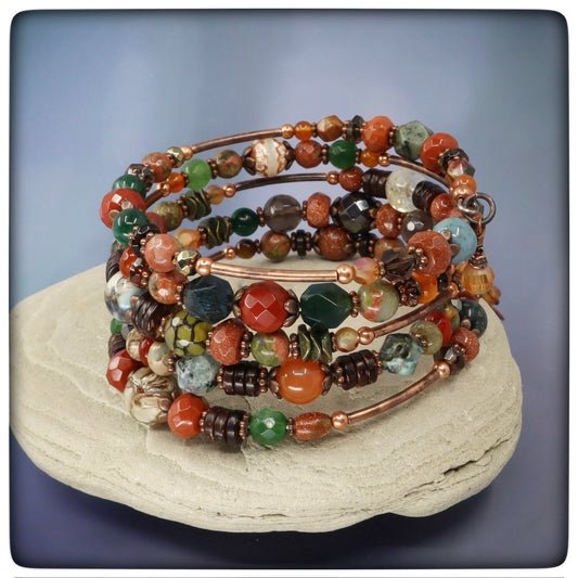 "Life is Good"  Coil Bracelet