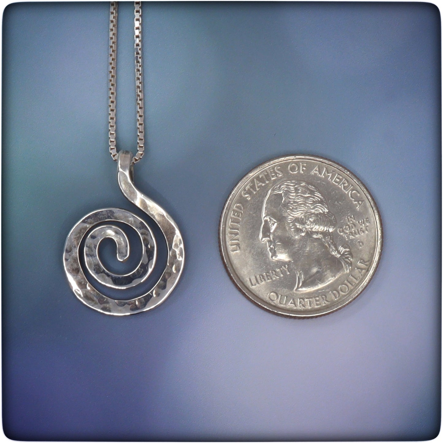 Swirling Silver Eternity Spiral Necklace