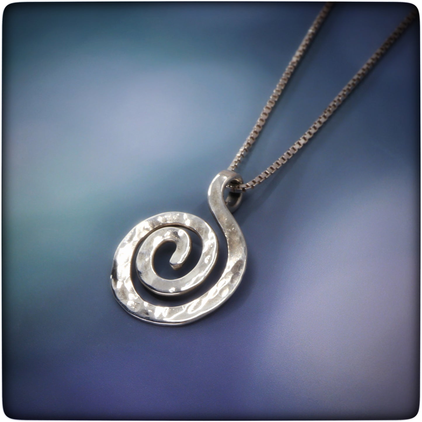 Swirling Silver Eternity Spiral Necklace